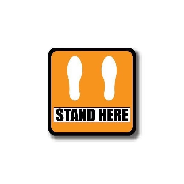 Ergomat 12in SQUARE SIGNS Stand Here DSV-SIGN 144 #2908 -UEN - main